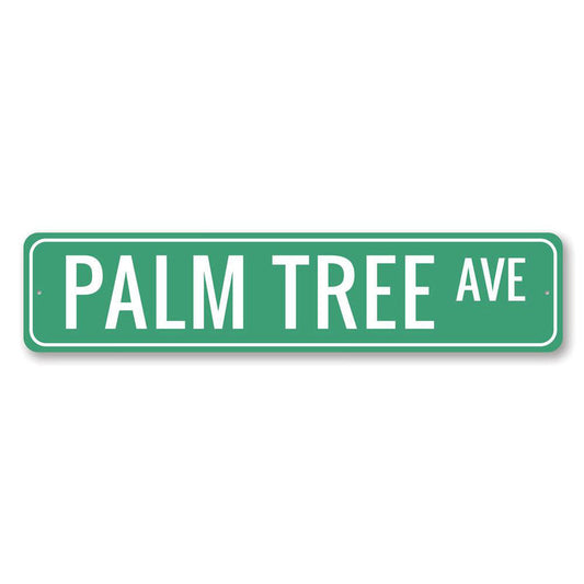 Palm Tree Avenue Metal Sign