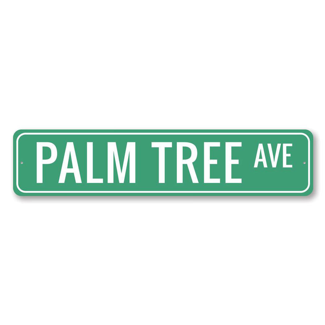 Palm Tree Avenue Metal Sign