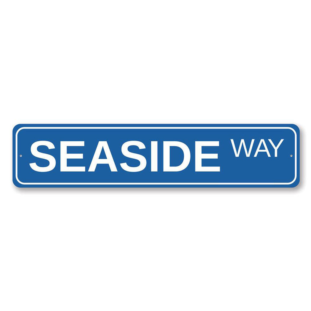 Seaside Way Metal Sign