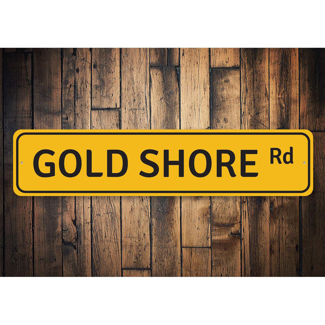 Gold Shore Road Sign