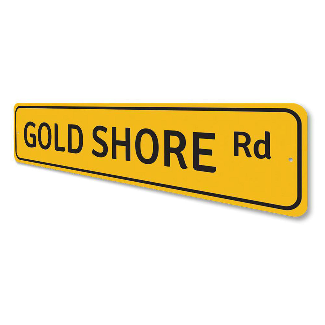 Gold Shore Road Sign