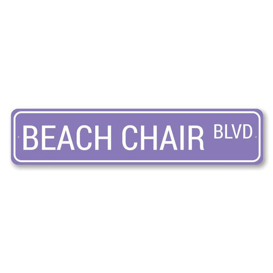 Beach Chair Blvd Metal Sign