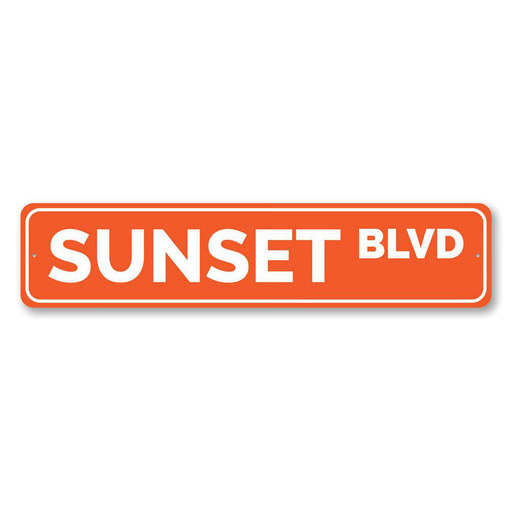 Sunset Blvd Metal Sign