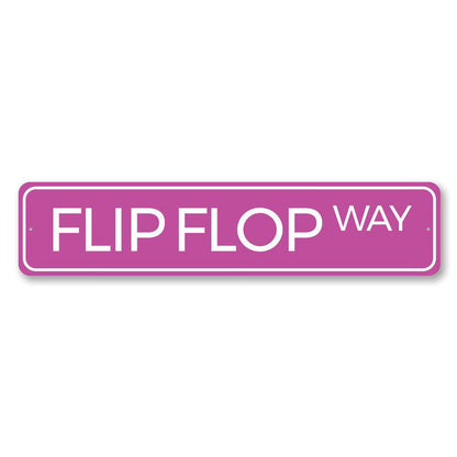 Flip Flop Way Metal Sign