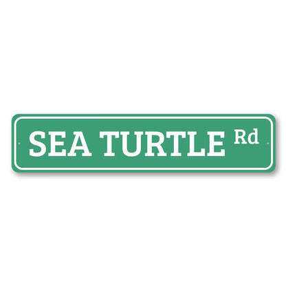 Sea Turtle Road Metal Sign