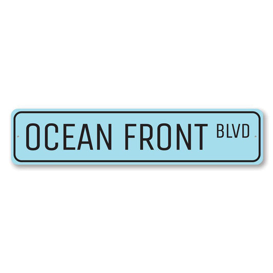 Oceanfront Blvd Metal Sign
