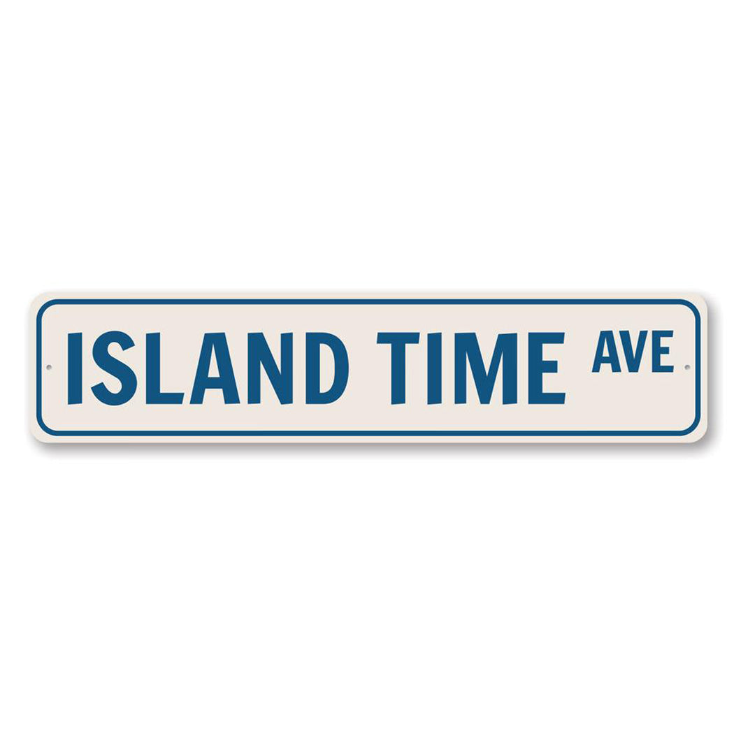 Island Time Avenue Metal Sign