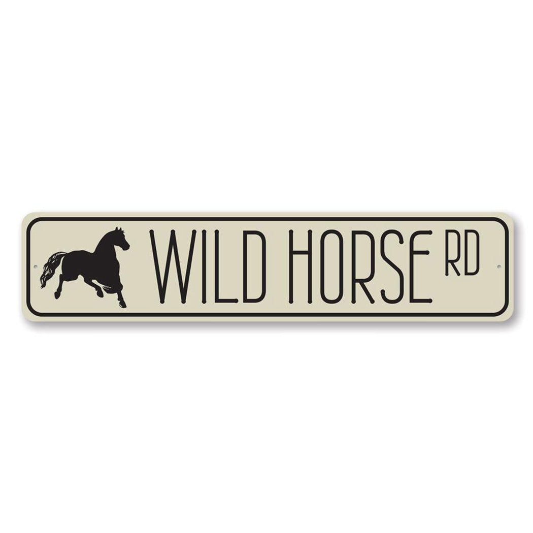 Wild Horse Road Metal Sign