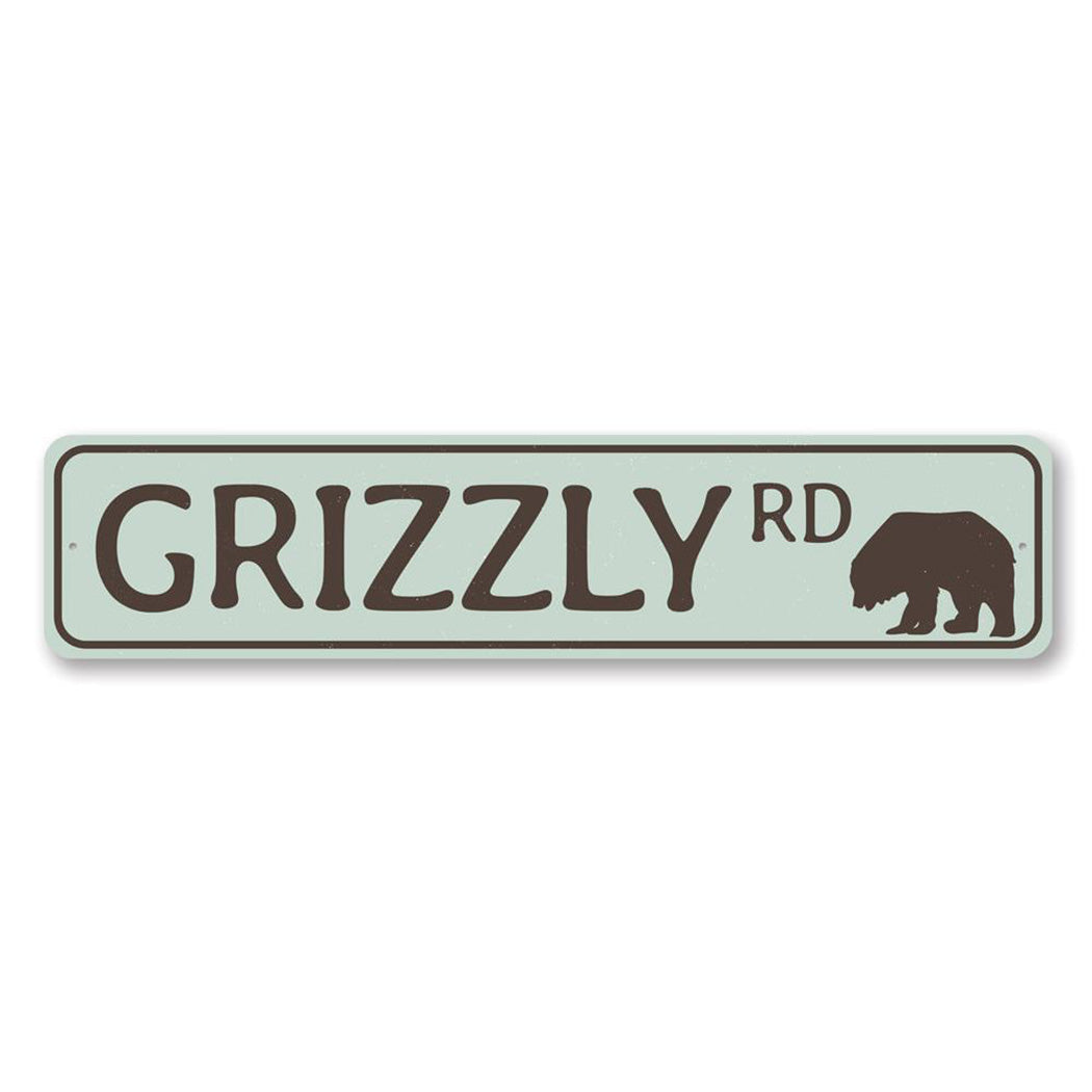Grizzly Road Metal Sign