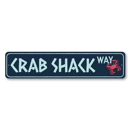 Crab Shack Way Metal Sign