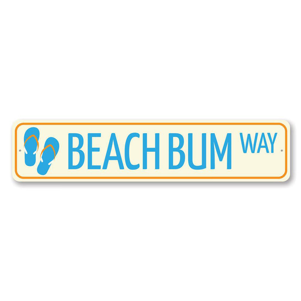 Beach Bum Way Metal Sign