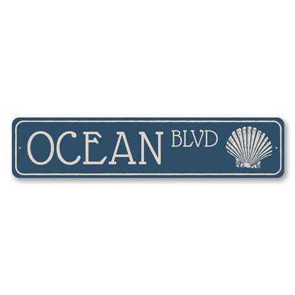 Ocean Blvd Metal Sign
