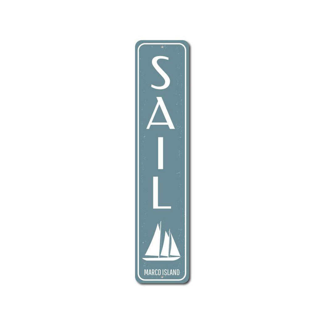 Sail Vertical Metal Sign