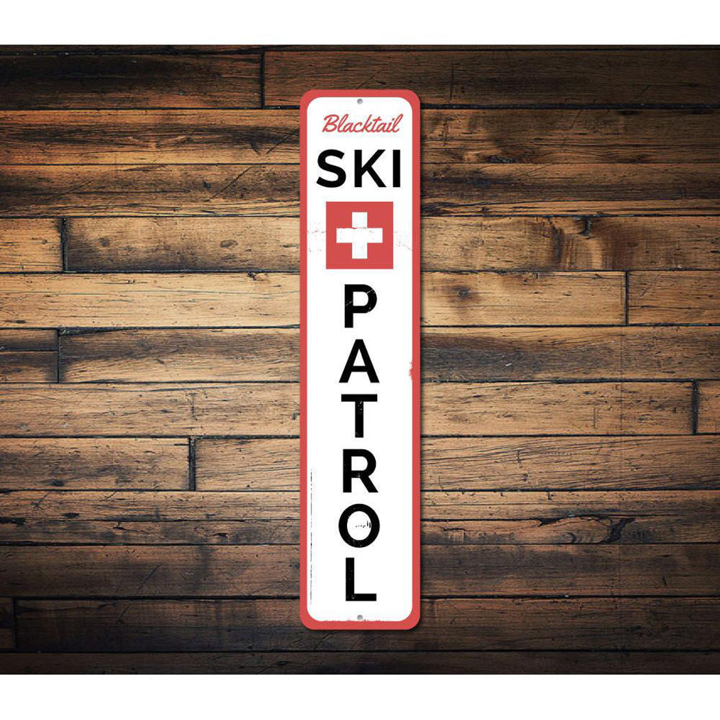 Ski Patrol Vertical Sign