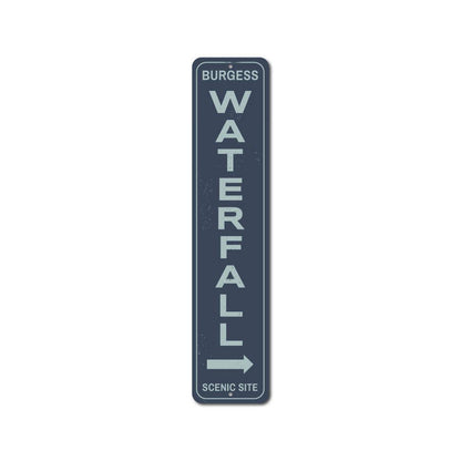 Waterfall Vertical Metal Sign