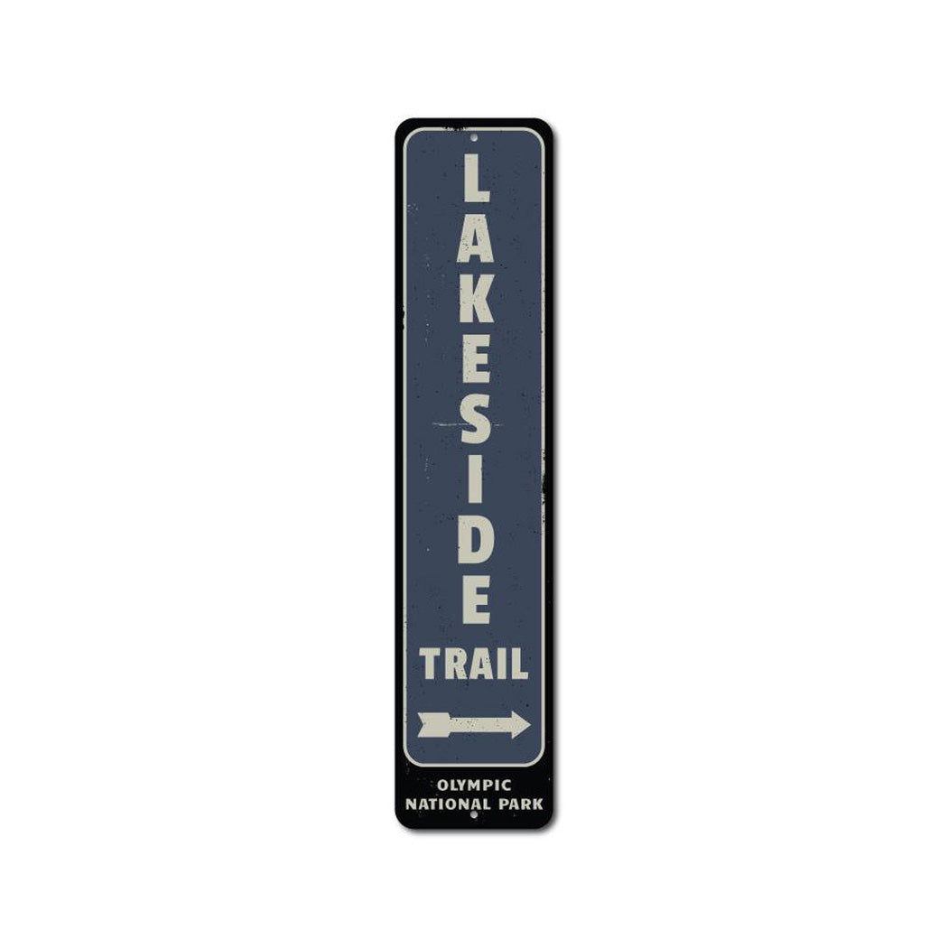 Lakeside Trail Arrow Metal Sign