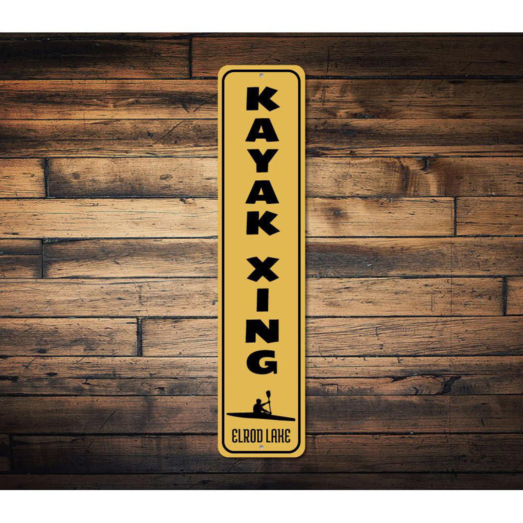Kayak Crossing Vertical Sign