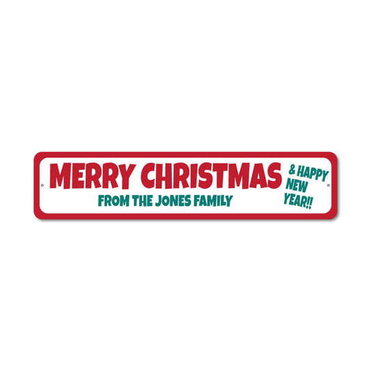 Merry Christmas & Happy New Year Metal Sign