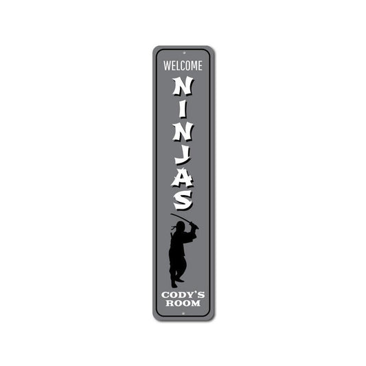 Ninjas Vertical Metal Sign