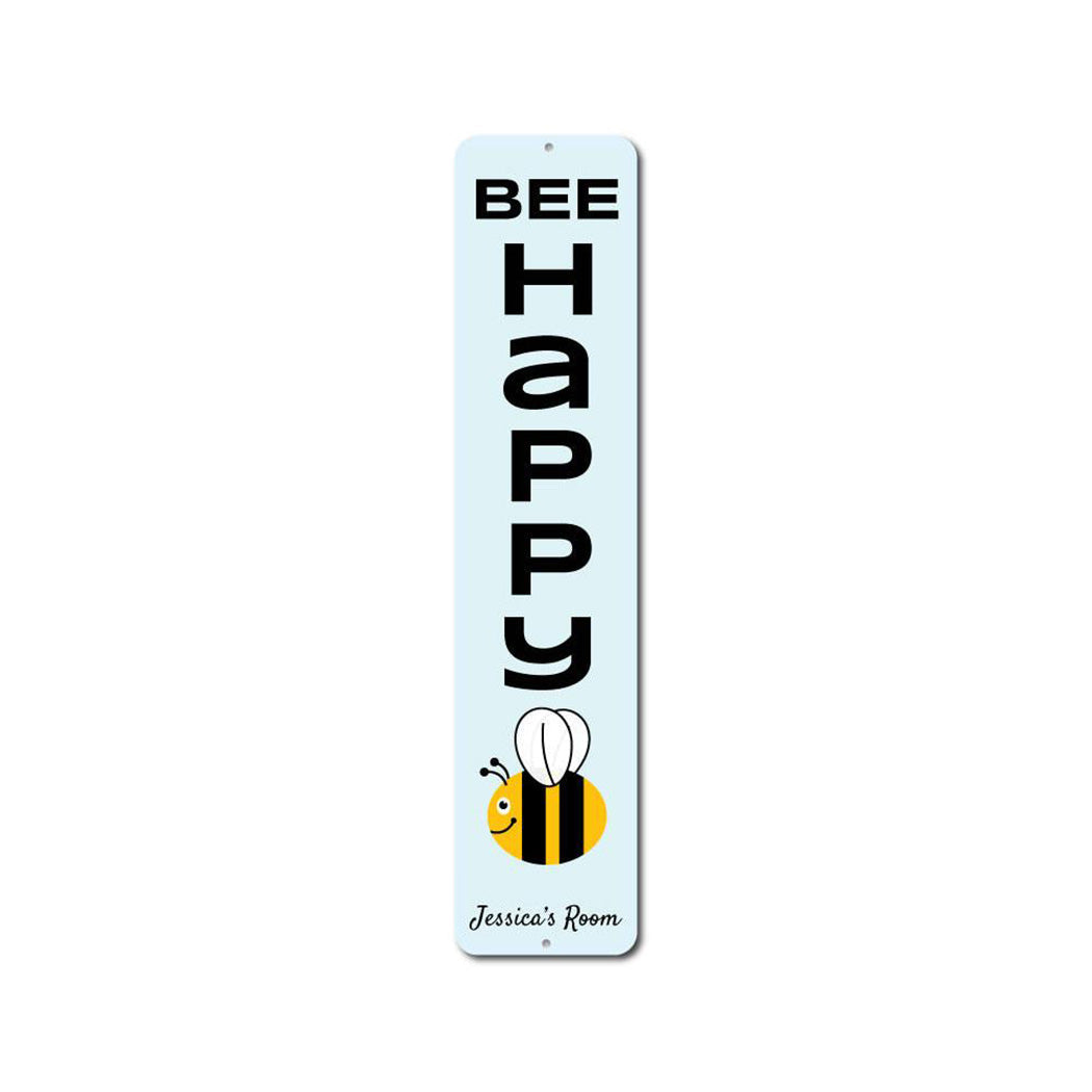 Bee Happy Metal Sign