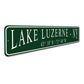 City State Arch Lat Long Pine Green Sign