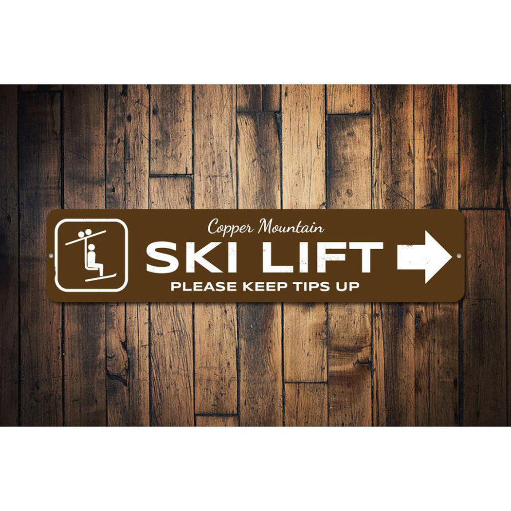 Ski Lift Directional Sign