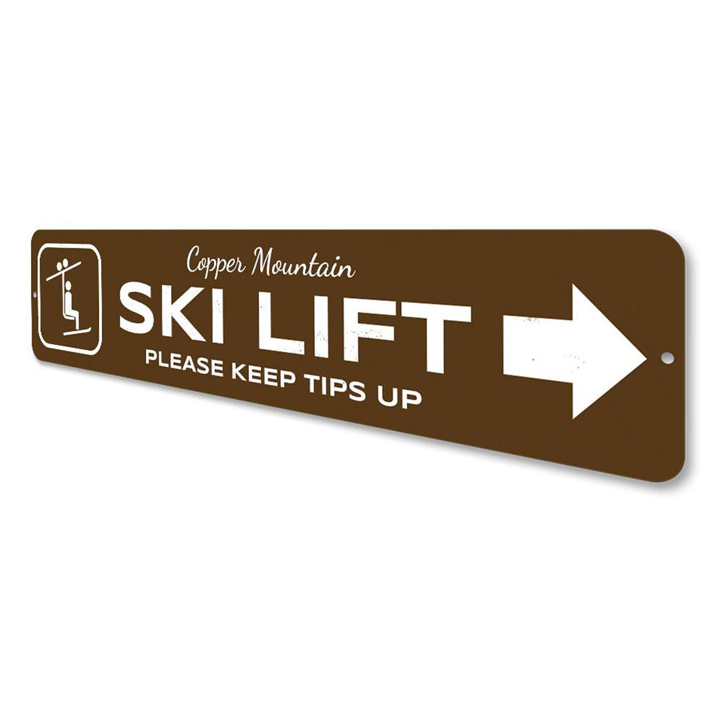 Ski Lift Directional Sign