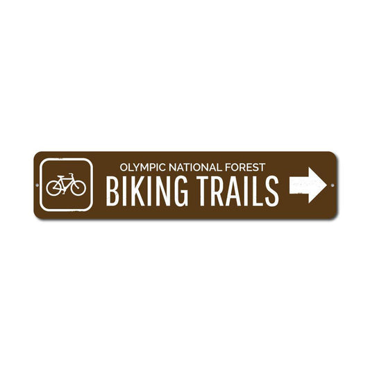 Biking Trails Metal Sign