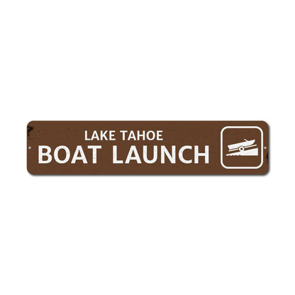 Boat Launch Lake Metal Sign