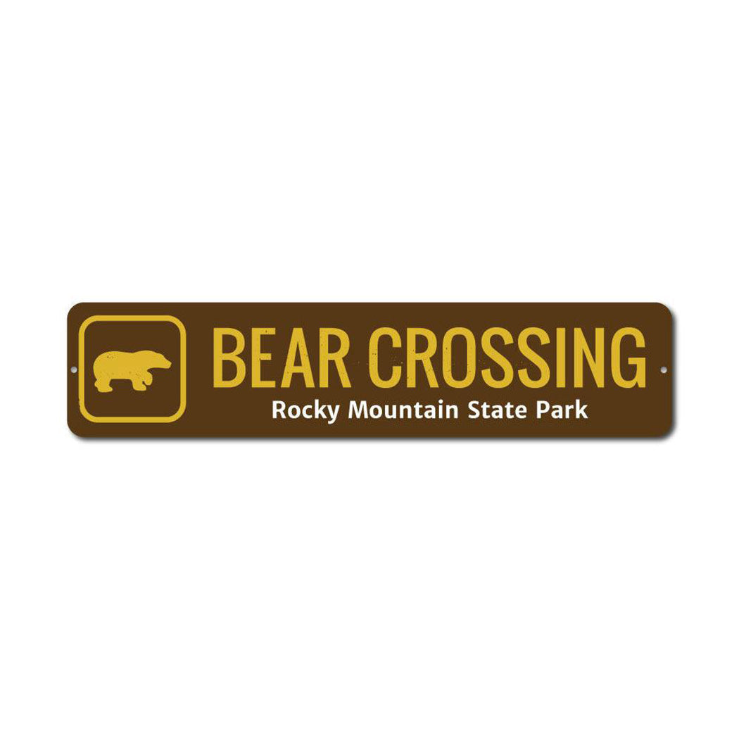 Bear Crossing Trail Metal Sign