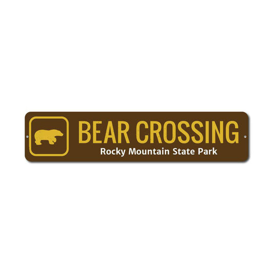 Bear Crossing Trail Metal Sign