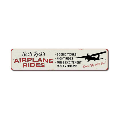 Airplane Rides Name Metal Sign
