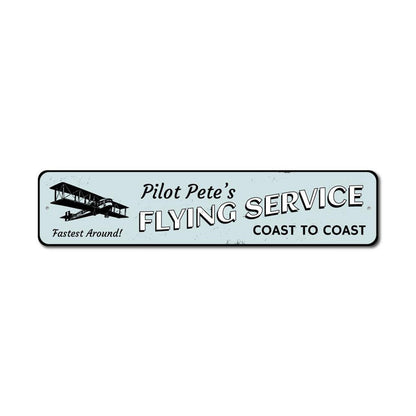 Coast to Coast Flying Service Metal Sign