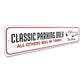 Classic Parking Only Sign