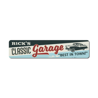 Classic Car Garage Metal Sign