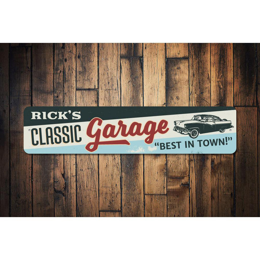 Classic Car Garage Sign