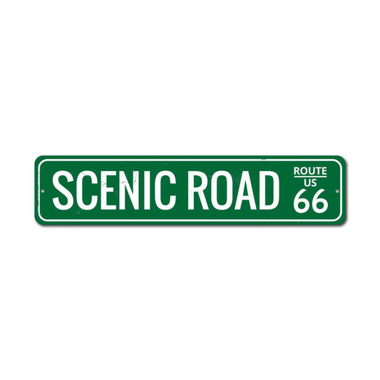 Scenic Road US Route 66 Metal Sign