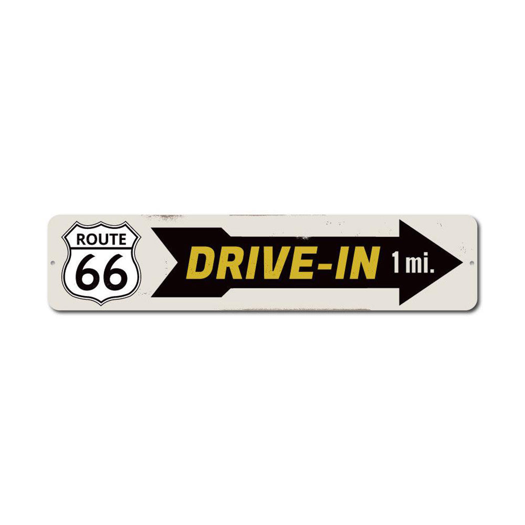 Drive-In Route 66 Metal Sign