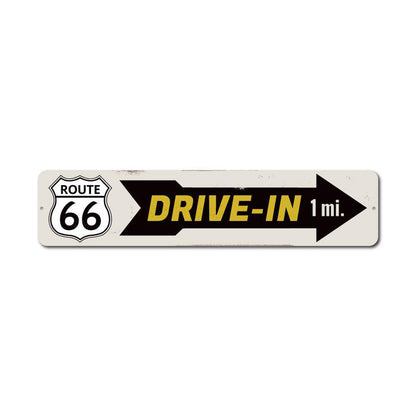 Drive-In Route 66 Metal Sign