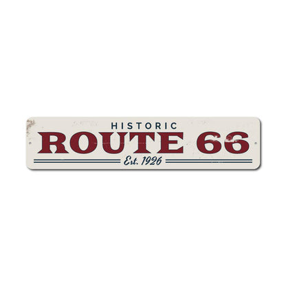 Route 66 Est Date Metal Sign