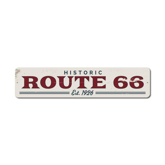 Route 66 Est Date Metal Sign