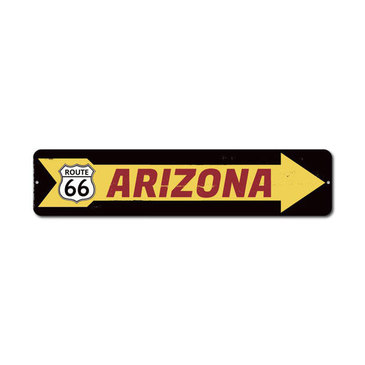 Route 66 Arrow Metal Sign