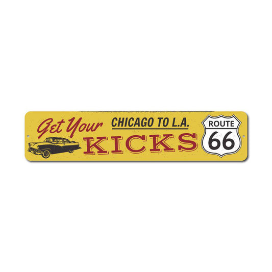 Get Your Kicks On Route 66 Metal Sign