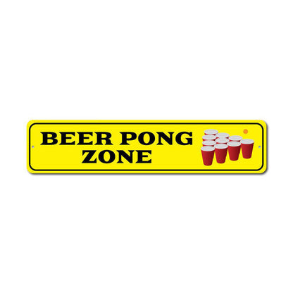 Beer Pong Zone Party Metal Sign
