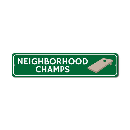 Cornhole Champs Metal Sign