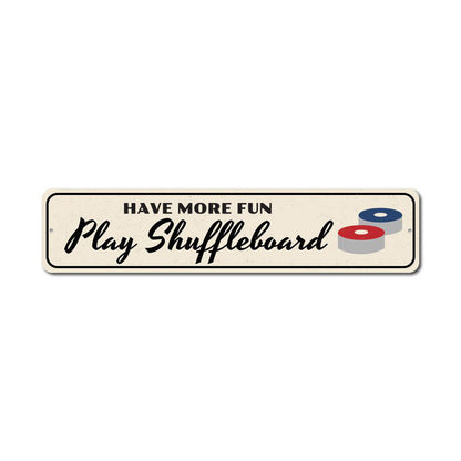 Fun Shuffleboard Metal Sign