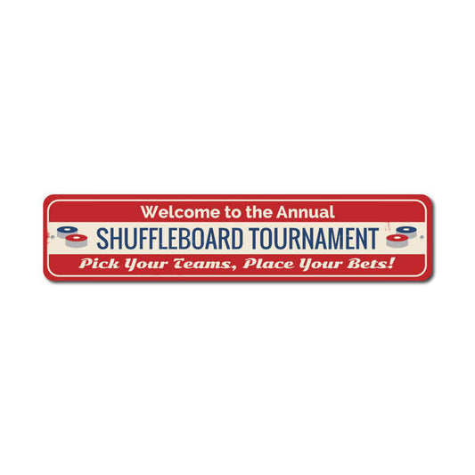 Shuffleboard Tournament Metal Sign