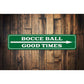 Bocce Ball Arrow Sign