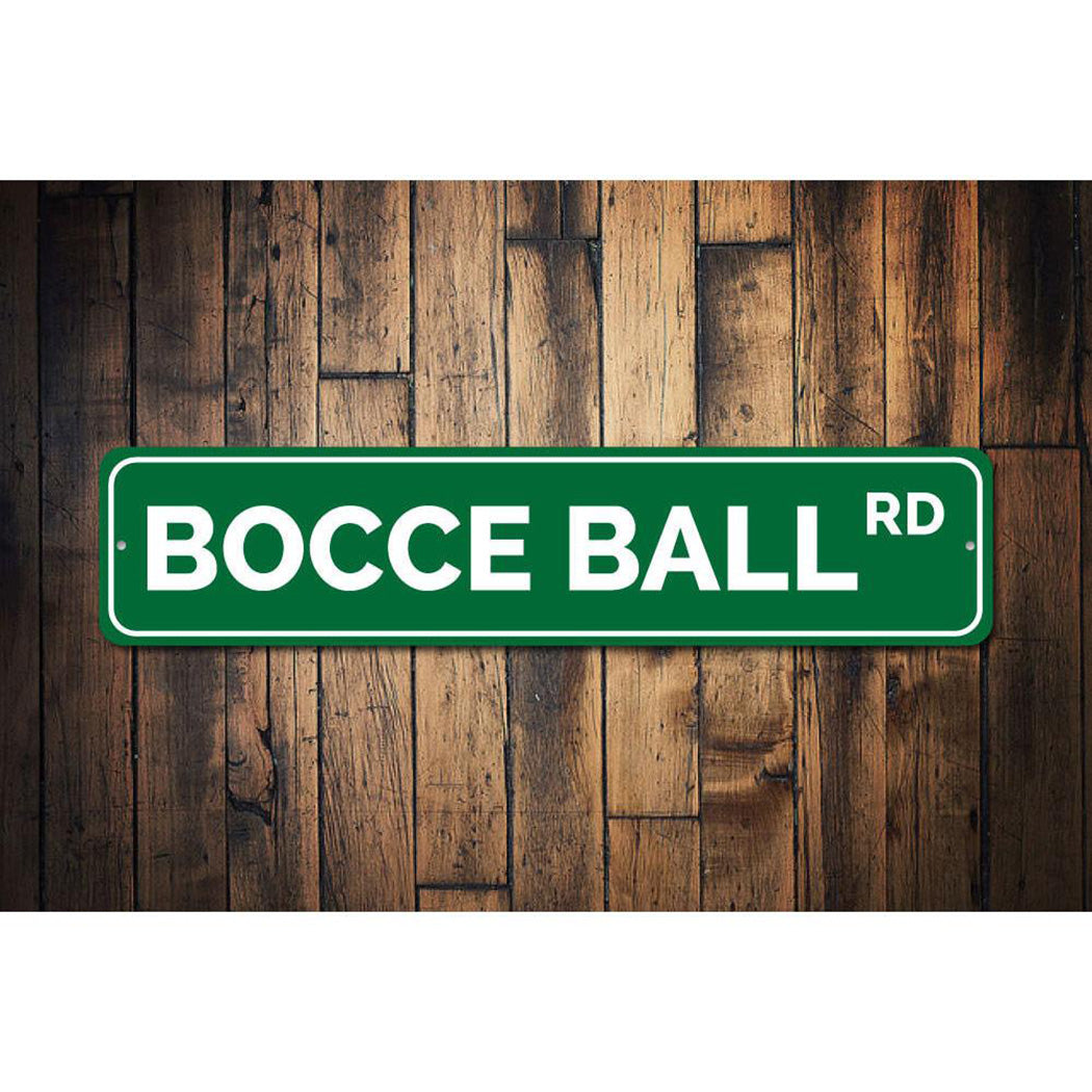 Bocce Ball Road Sign