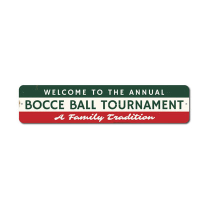 Bocce Ball Tournament Metal Sign